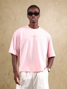 SUMWON Camiseta Club Happy Hour para vacaciones de verano, fiesta en la playa, fin de semana casual, ropa de calle oversize, unisex - Rosa - Ver 2