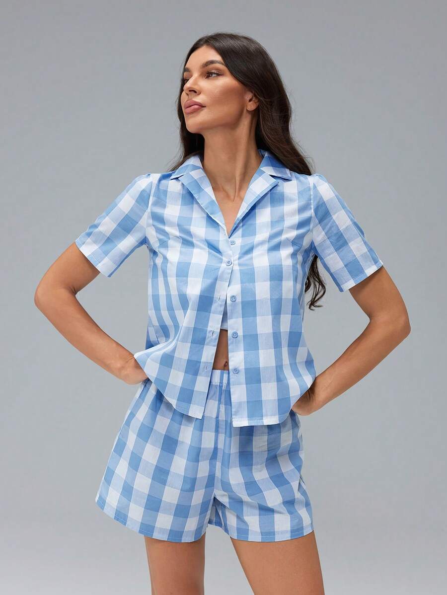 SHEIN Tall Trang phục hai mảnh dành cho phụ nữ mặc hàng ngày - Màu xanh lam - Xem 1