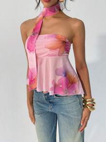 Aloruh Women's Leopard Print Backless Sexy Y2K Music Festival Crop Top,Graduation,Back To School - Multicolor - View 7