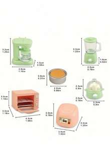 Miniature Kitchen Model Set Tiny Oven Rice Cooker Coffee Maker Juicer Realistic Mini Appliances Collectibles Dollhouse Decor Craft Kit For Adults Display Retro Home Decoration
