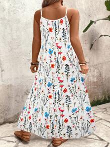 SHEIN Holidaya Đầm dài rộng in hoa cỡ lớn cho nữ - Nhiều màu - Xem 2