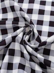 Manfinity Homme Men's Single Breasted Casual Plaid Print Long Sleeve Shirt Black And White Checkered Shirt Men Checkered Shirt Men Plaid Shirt Gingham Shirt Men Black And White Gingham Shirt, For Fall - Black - View 3