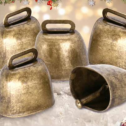 Campanas de vacas, caballos y ovejas de estilo vintage, campanas de latón pequeñas y ruidosas, campanas de vaca para Navidad, campanas colgantes, campanas de jardín DIY para Navidad, Acción de Gracias, cumpleaños, aniversario y otros mejores regalos para cumpleaños y graduación