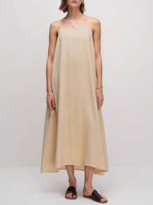 Airaco Women's Solid Color Casual Versatile Long Strap Dress, Summer - Multicolor - View 5