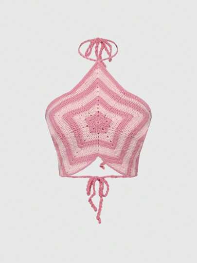 Women's Crochet Starfish & Pentagram Halter Beach Vacation Vest