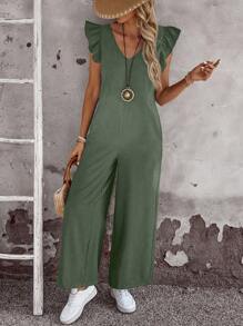 EMERY ROSE Tuta corta a maniche corte ampia, completo estivo da donna, outfit da vacanza per donna