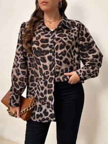 SHEIN Clasi Shirt mit Leopard Muster
