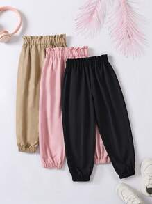 3pcs Young Girl Versatile Casual Butterfly Decor Pants, School, Campus, College Chic Outfits For Autumn/Winter Fall