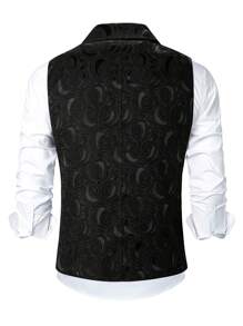 Manfinity Mode Men's Solid Color Double-Breasted Casual Patterned Waistcoat