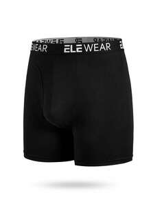 4pcs ELE WEAR Men's Elastic Waistband Boxer Briefs Black Boxers Black Boxer Briefs Men Underwear Pack Men Boxer Briefs Pack - Black - View 7