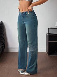 INAWLY INAWLY Women's Diamond-Embellished Fashion Jeans - Multicolor - View 6