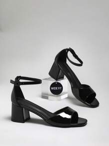 SHUZIA Women's Block Heel Adjustable Ankle Cuff Heeled Sandals