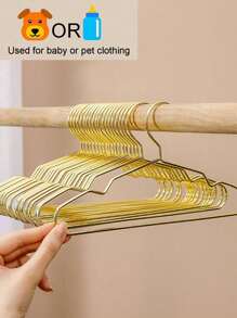 10件/套衣架金色迷你衣架金属小衣架泰迪狗猫木偶娃娃宠物店衣服支架 - 金色 - 查看 5