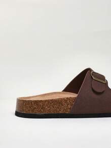 SHUZIA All-Time Bestseller Men's Replica Coffee Double-Buckle Cork Footbed Slide Sandals–Timeless, Supportive & Versatile For Christmas - Coffee Brown - View 7