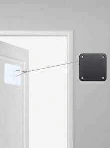 1 Piece No Drilling Automatic Door Closer Buffer Home Quiet Pull Rope Closing Push Pull Wooden Door Spring Simple - Multicolor - View 6
