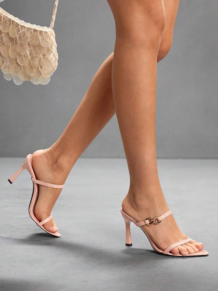 CUCCOO SZL Women's Fashion Metal Chain Decor High Heel Sandals For Party