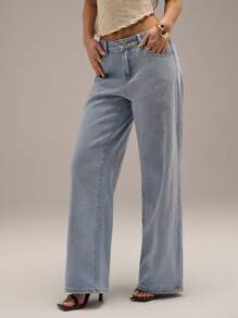 Forever 21 Damskie letnie, luźne, luźne, swobodne, haftowane gwiazdy, jeansy z niskim stanem i lekkim spranym denim