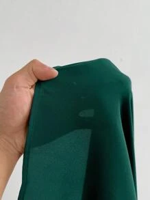Maweii Váy xòe bất đối xứng màu tím thanh lịch & thời trang cỡ lớn cho nữ, tay áo 3/4, eo thắt chặt, viền loe không đối xứng, thích hợp cho các buổi hẹn hò và tiệc tùng - Màu xanh lá cây đậm - Xem 7