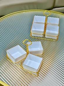 1 Set Snackteller mit 1 Sockel, zum Aufbewahren von Snacks, Süßigkeiten und Keksen, Küche