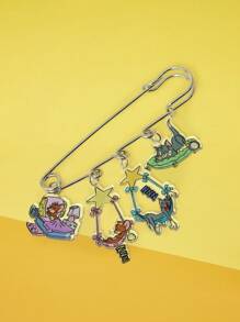 TOM & JERRY X SHEIN 亚克力卡通睡眠图案银胸针