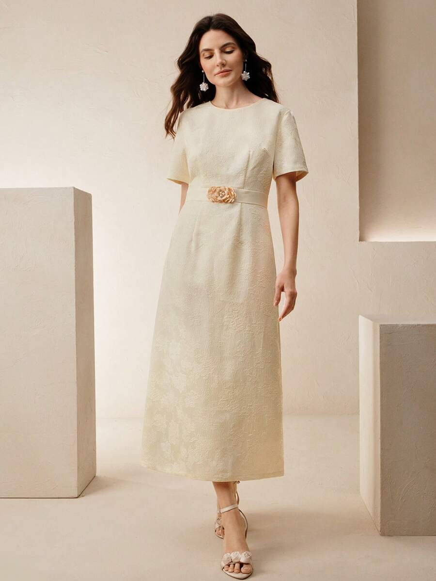 Anewsta 优雅职业女性法式优雅连衣裙 - 彩色 - 查看 1