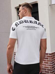 Manfinity VCAY Polo casual da uomo a maniche corte, maglia, vestibilità ampia, per uso quotidiano - Bianco - Visualizzare 4