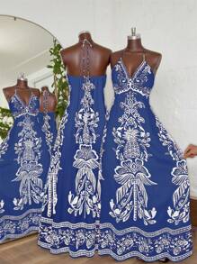 Plus Size Extra Long Dress, Fashionable For Summer - Multicolor - View 1