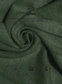 Easowa Quần short nữ vải linen phong cách casual, phù hợp cho mùa xuân & mùa hè, quần short xanh cho nữ, quần short linen mùa hè, quần short rộng, quần short thoải mái - xanh quân đội - Xem 6