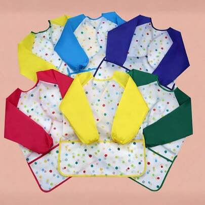 Multicolor Artist Grade Reverse Painting Apron Long Sleeve Waterproof Art Smock Adjustable Straps Studio Painting Protective Gear Stain Resistant Fabric Crafting Apparel Art Class Essentials