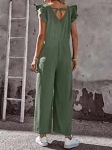 EMERY ROSE Tuta corta a maniche corte ampia, completo estivo da donna, outfit da vacanza per donna