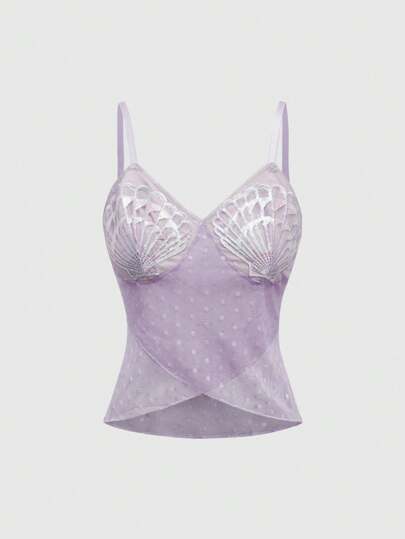 Fairycore قميص كشكش نسائي طويل مع نقشات جاكارد شفاف متعدد الألوان