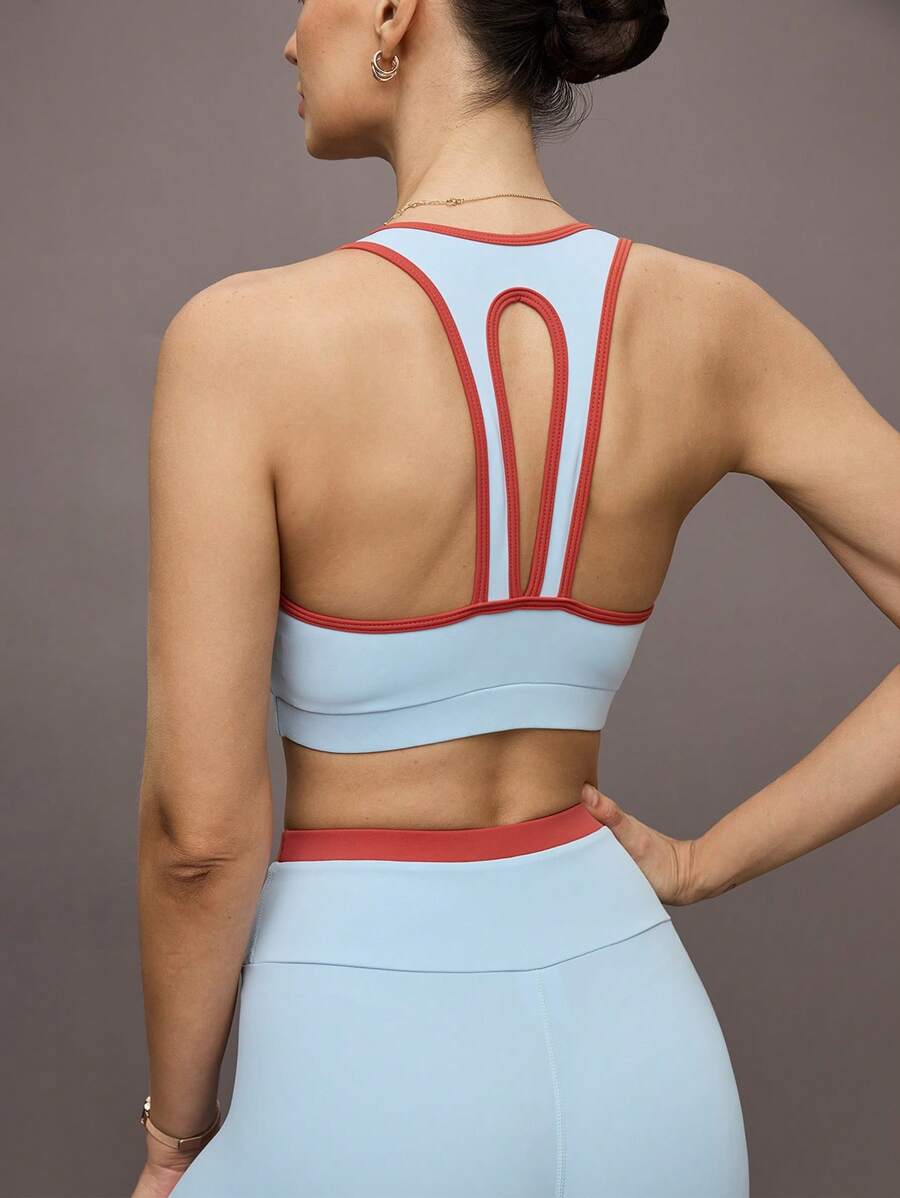 Activina 女士双色简约日常运动文胸 - 淺藍色 - 查看 1