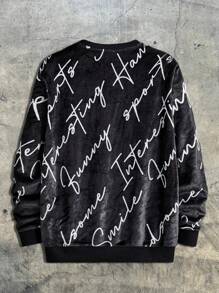 AXEPEAK Men's Letter Graphic Fashion Long Sleeve Going Out Sweatshirt, Streetwear Style, For Fall
