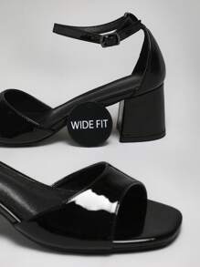SHUZIA Women's Block Heel Adjustable Ankle Cuff Heeled Sandals