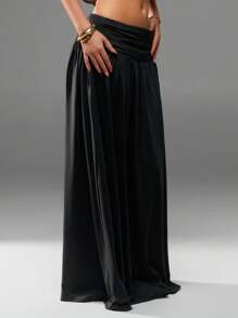 Avantive 夏季女士浪漫 90 年代商务休闲装 Y2k 俱乐部办公室复古风街头服饰春假单身派对演唱会黑色长裙 - 黑色 - 查看 6