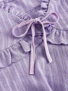 SHEIN MOD Váy hai dây xếp nếp hoa dễ thương lãng mạn màu hoa oải hương, váy suông phong cách vườn, ngày lễ, dã ngoại, đêm hẹn hò, phong cách Boho - Màu Lilac Tím - Xem 3