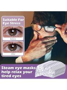 SHEIN 1/5/10/20/30/50PCS Steam Eye Mask With Various Fragrances To Moisturize The Eyes, Relieve Fatigue, Relax The Body And Mind, Suitable For Long-Term Use Of Electronic Products Such As Computers And Mobile Phones, Students With High Study And Work Pressure, Office Workers, Business Travelers, Tourists, And Those Who Stay Up Late - Purple - View 2