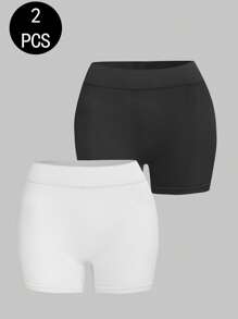 SHEIN 2条女士无缝中腰柔软轻便内裤