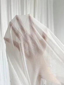 Elenzga 大码女式简约优雅白色不对称领口修身连衣裙 - 白色 - 查看 7