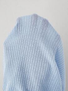 Elenzga 春夏毕业季新款单肩不对称荷叶边下摆修身女士T恤 - 藍色 - 查看 6