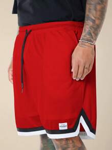 EASEVO Plus Size Men's Casual Drawstring Waist Loose Straight Leg Knit Shorts, Suitable For Summer Everyday Wear