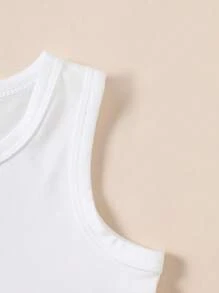 SHEIN Playful Pals 5pcs/Set Baby Boys' Casual White Knitted Sleeveless Vest Tops, Suitable As Undershirt, For Outdoors, Daily Casual Wear, Travel, 6 Months To 3 Years Old, Suitable For Spring/Summer, Easy Comfort, Casual Wear SS, Family Outing Season, Cherished Little Joy, Vacation Kidswear, Vacation Outfits, Baby Essentials, Chill Vacation, Cozy Feel, Kids' Daily Fashion Baby Tank Tops Baby Boy Tank Tops Toddler Undershirts White Tops For Baby Boy Toddler Tank Tops Boy Baby Undershirts White Baby Tank Tops - White - View 5
