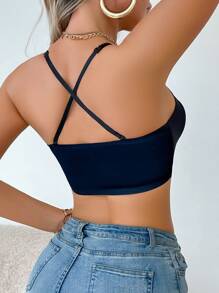 SHEIN Comfortable Adhesive Backless Bra, Fashion Design Suitable For Summer - Black - View 3