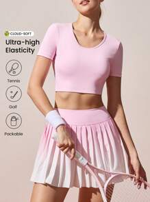 CourtClass Conjunto de 1 peça com blusa vazada e saia de tênis - Rosa - Ver 1