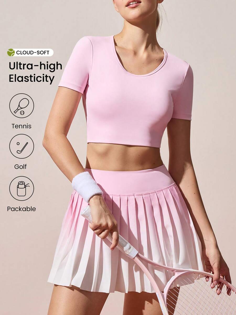 CourtClass Conjunto de 1 peça com blusa vazada e saia de tênis - Rosa - Ver 1