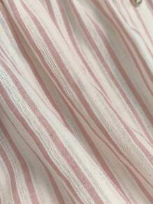 Jouncy New Stylish Striped Ruffled Sleeve Square Collar Casual Cap Sleeve Blouse For Women