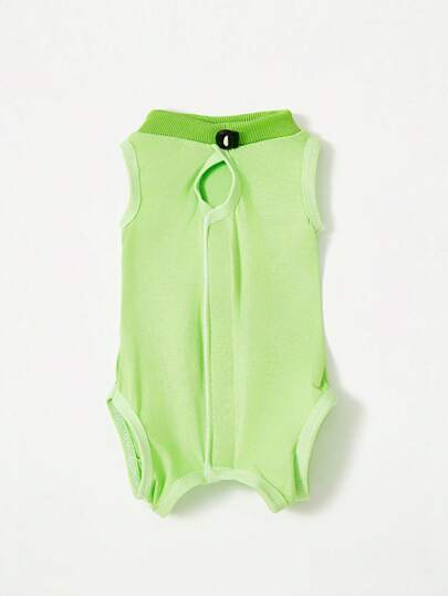PETSIN Green Lightweight Breathable Casual Comfortable Cat Clothing, Soft Stretch Pet Apparel For Post Spay/Neuter Care, Prevent Licking And Biting, Spring/Summer