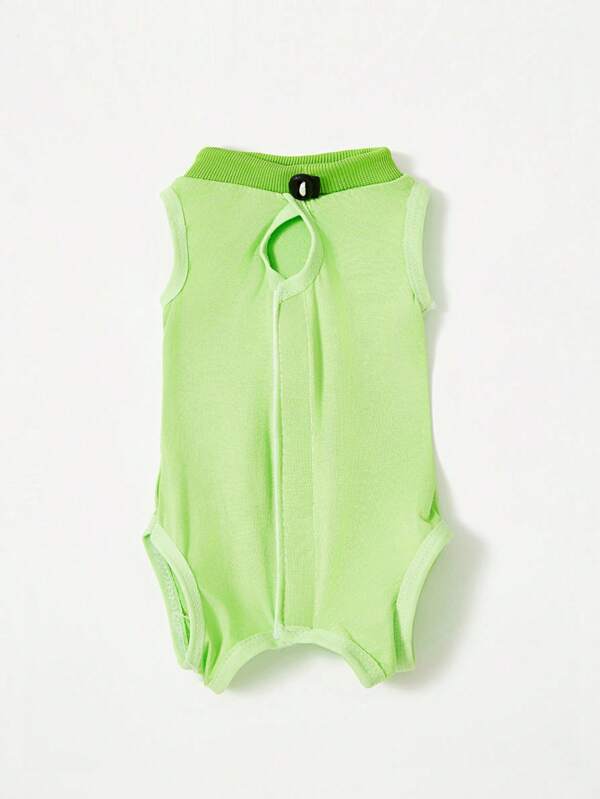 PETSIN Ropa ligera, transpirable, informal y cómoda para gatos en color verde, prenda suave y elástica para cuidados posteriores a la esterilización/castración, para prevenir lamer y morder, para primavera/verano