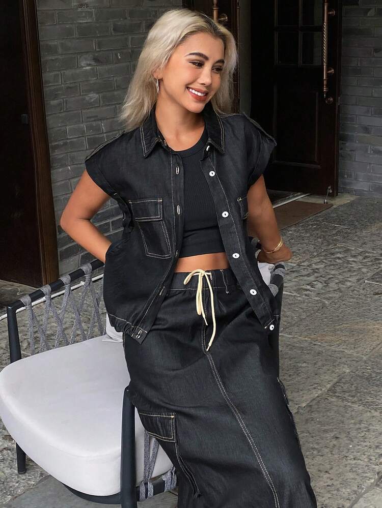 Women Denim Two Pieces Outfits