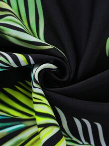 SHEIN LUNE 大码宽松休闲多功能裤 - 綠色 - 查看 5